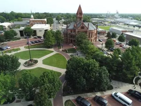 Aerial Professional Land Title Company Hopkins County Office